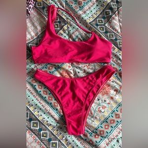Hot pink SHEIN bathing suit